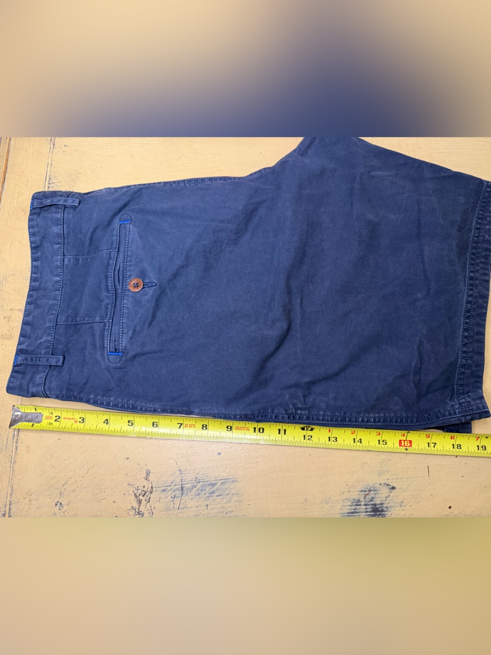 Robert Graham Slate Blue Flat-Front Cotton Shorts - Picture 7 of 7